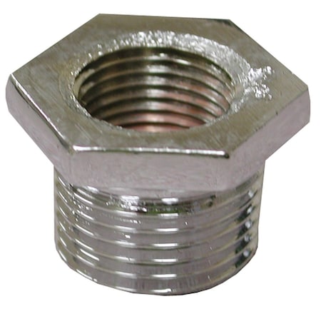 1/2 In. X 3/8 In. Chrome Plated Bronze Hex Bushing, Lead Free
